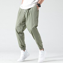 2022 New Tooling 90% Pants Men Summer Ice Silk Ultra Slim Casual Pants Loose Toe Trousers Long Pants