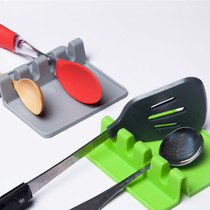 Kitchen silicone scraper holder soup spoon pad spoon repairer rack multi-function anti-scalding rack gray green