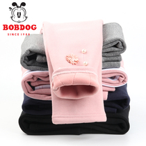 Babu bean girls leggings autumn and winter plus velvet thickening sports baby one-piece velvet children wear long pants outside