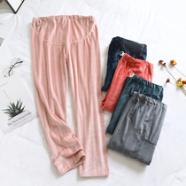 Winter flange suede island suede pregnant woman sleeping pants spring and autumn thick coral suede home pants Totbelly pants cotton long pants pants