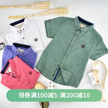 2020 new summer childrens shirt childrens top lapel pure cotton thin baby boys shirt childrens clothing foreign tide
