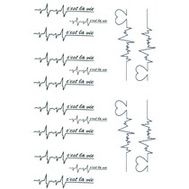 Korean fake tattoo Stickers English letters ECG customized custom clavicle arm waterproof simulation tattoo stickers