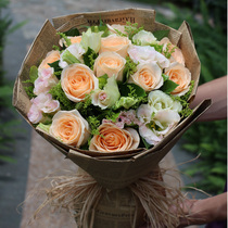 Champagne Rose Zhejiang Wenzhou Ryan Leqing City Lok Chengyu Town North White Elephant Hongqiao Town Tongcheng Fresh flower shop Express