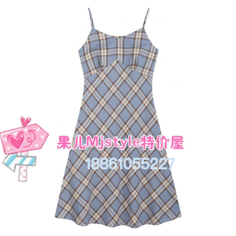 MJ TOPFEELING2021 Summer new pint woman sleeveless dress 621060126 blue-Taobao