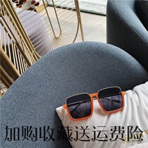 Large half-frame myopia with degree tea color sunglasses polarized too glasses Yang female big face cover face thin anti-ultraviolet