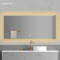 Nordic smart bathroom mirror bathroom mirror with lamp luminous defogging wash table large mirror explosion-proof can be customized