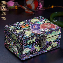 (Jin Bei legend)Luo Dian lacquerware jewelry box Little Princess European style wooden storage box Valentines Day gift customization