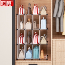 Bag storage artifact put bag shelf dustproof cabinet floor-to-ceiling household wardrobe schoolbag multi-layer