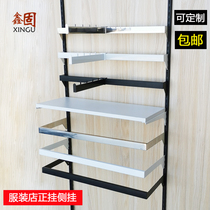 Custom Black White Clothing Store Positive Hanging Show Upper Wall Stainless Steel Side Hanging Aa Pillar Ladder bar laminate bay