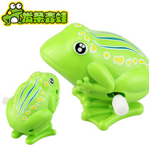 Upper Chain Bounce Frog Frog Nostalgia Spring Toy Baby Upper String Will Run Bounce Frog Classic Retro Hot Sell Toy