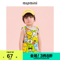 MQD childrens clothing mens childrens clothing 21 summer full version cartoon vest top casual sleeveless cotton thin section tide