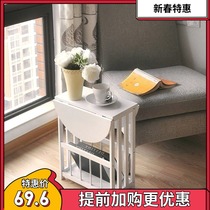 Small coffee table simple mini balcony foldable small square table corner a few bedside cabinet mobile living room sofa small side a few