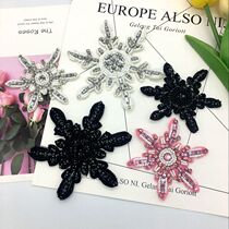 Large and small snowflake nail beads rhinestone cloth patch DIY personalized sweater coat clothing accessories sewing brooch accessories
