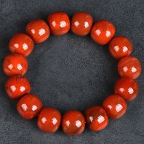77 57 grams full of meat old hand string] Persimmon red oil Runnan red agate bracelet