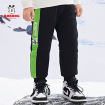 Babu Bean Boy Clothing Boy Thickened Pants 2021 Winter New Children Warm Casual Sports Long Pants Foreign Air Tide