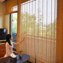 Lifting anti-mosquito curtain high-end summer bamboo curtain window shutter sunscreen hidden heat private ventilation Tea House Chinese style