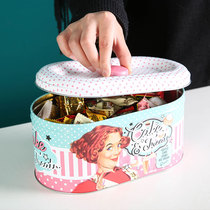 Storage box Iron box Home Miscellaneous Ideas Desktop storage box European-style Moral iron Candy Jar Empty Box Big