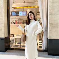 Turtleneck sweater women loose wear autumn and winter New Korean long knitted base shirt coat winter thickened