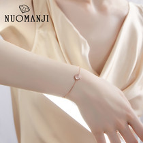 Bracelet female Garnet silver Korean version of simple ins niche design crystal jewelry birthday gift for girlfriend