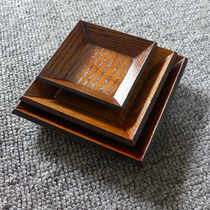 New products Mini wooded tea Toy bevelled wood saucer large small and medium tea set Tomato cup cushion retro pure color wooden cup Tootto