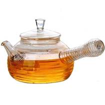 Handsome field side with thread transparent teapot 500ml Japanese style tea glass pot with clear fire heating and boiling water teapot