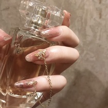 Cupid chain European and American style nail art finished wearable detachable false nail patch ins diamond jewelry nail art