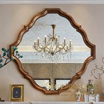 European fireplace decorative mirror American classical living room aisle background Wall Wall wall hanging large mirror porch creative hanging mirror