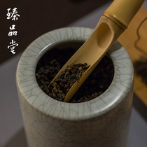 Carbonized Japanese bamboo tea spoon tea set six gentlemen tea ceremony spare parts bamboo tea hand-made tea shovel tea shovel to enjoy tea Lotus