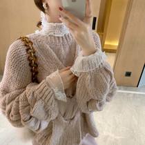 SYT salty and sweet coarse twist pullover sweater sweater womens loose and lazy round neck hollow long-sleeved top