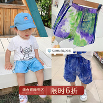Chen Tai Pig L Mother Baby Boy Casual Sports Shorts Summer Baby Zdyeing Pants Thin pants Pants Thin