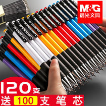 Morning light by moving ball pen black red blue Korean version cute neutral oil pen automatic cylindrical red pen