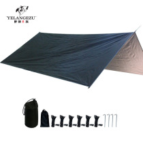 Square canopy outdoor multifunctional camping thickened Oxford cloth coated silver waterproof hammock tent 3x3m