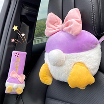  Car headrest cute cartoon creative seat waist cushion Car plush waist cushion Winter car supplies