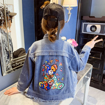 Next win girls childrens clothing denim coat Spring and Autumn new childrens baby girl fashionable vest jacket jacket top