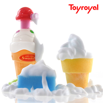 Japanese royal bath toy baby play water ice cream bubble press Press childrens bathroom toy