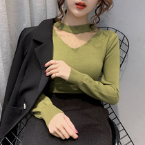 Half-height collar bottom sweater lady Nehitch 2019 autumn and winter new foreign air fashion 100 lap thickened v neckline sweatshirt
