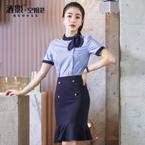  Summer high-end professional clothes female temperament hotel front desk beautician work clothes suit tooling stewardess uniform thin section