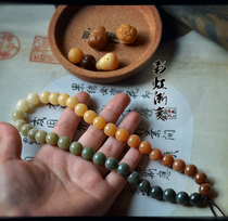 Natural Bodhi root hand string yin skin floor seed weathered seed Multi-treasure gradient color rainbow Bodhi hand-held dry grinding fine polishing