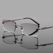 Ultra light frameless Diamond trimming resin reading glasses male radiation proof Business finished old mirror astigmatism hyperopia flower mirror