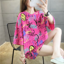 Net red ins Super fire short sleeve T-shirt female summer Korean version of loose size womens long half sleeve shirt T-shirt tide