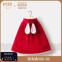 Long life rich baby cloak hooded long men and women Children Baby out cloak windproof Spring and Autumn Winter Red