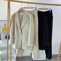 Quantitative non-complementary two-color self-reserved Korean order Cake-grade sense full of texture suit Suit trousers suit