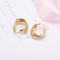 European and American fashion stainless steel gold earring ring new titanium steel creative puncture earrings