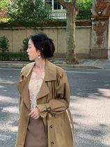 SYT leisure harbor wind long windbreaker womens knee 2021 New loose solid color double breasted thin coat