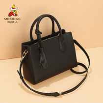 Scarecrow handbag womens 2021 new trendy fashion all-match atmospheric leather commuter bag mother shoulder messenger bag