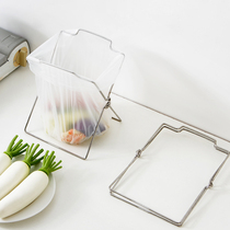 Stainless steel foldable trash bag holder garbage bag shelf