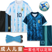  2021 Americas Cup Argentina national team football jersey custom Messi No 10 away childrens football suit set