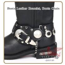 Motorcycle personality boot cover Cow B rivets Motorcycle knight boot chain shoe cover Metal European and American style black brown