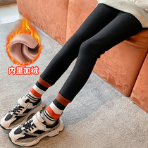 Girls leggings spring and autumn thin cotton outside wearing foreign childrens pants autumn and winter plus velvet foreign trousers