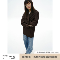 RandomPiece 2022 autumn Mao Spinning Strong twisted yarn lamb leg sleeve design casual suit coat woman